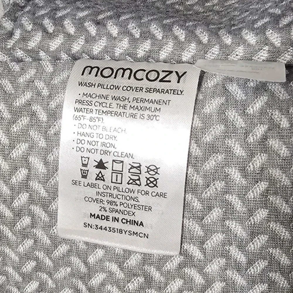 Momcozy Adjustable Pregnancy Pillow Gray H-Shaped Maternity Belly Back Support